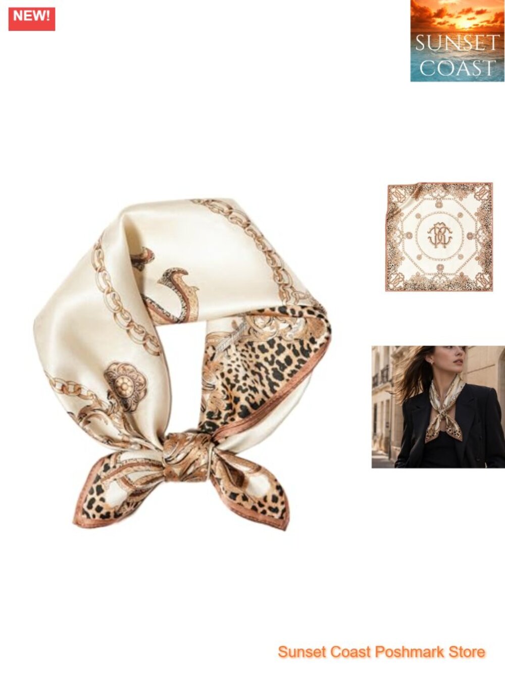 100% Mulberry Silk Scarf 21 inch Square Neck Headscarf Neckerchief Gift Women